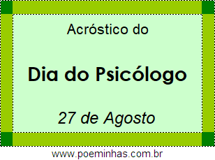 Acróstico Dia do Psicólogo