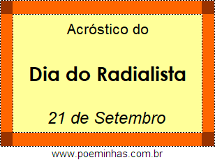 Acróstico Dia do Radialista