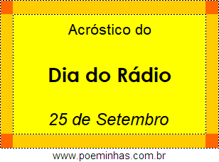 Acróstico Dia do Rádio