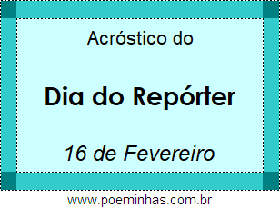 Acróstico Dia do Repórter