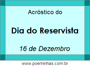 Acróstico Dia do Reservista