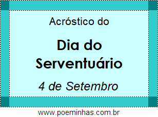 Acróstico Dia do Serventuário