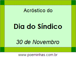 Acróstico Dia do Síndico