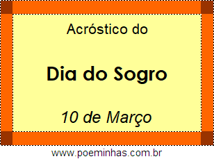 Acróstico Dia do Sogro