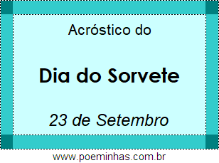 Acróstico Dia do Sorvete