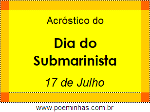 Acróstico Dia do Submarinista