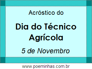 Acróstico Dia do Técnico Agrícola