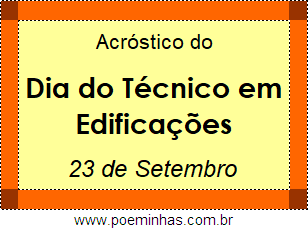 Acróstico Dia do Técnico em Edificações