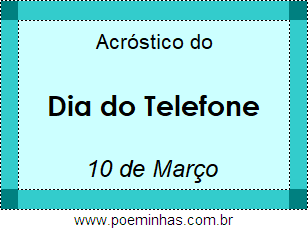 Acróstico Dia do Telefone