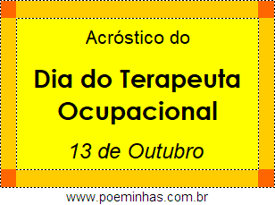 Acróstico Dia do Terapeuta Ocupacional