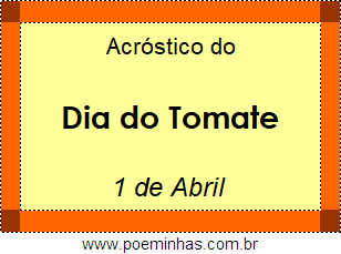 Acróstico Dia do Tomate