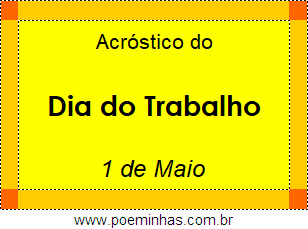 Acróstico Dia do Trabalho