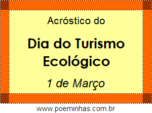 Acróstico Dia do Turismo Ecológico