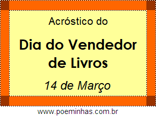 Acróstico Dia do Vendedor de Livros