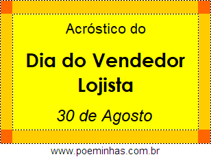 Acróstico Dia do Vendedor Lojista