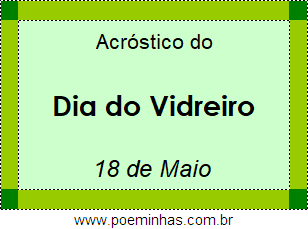 Acróstico Dia do Vidreiro