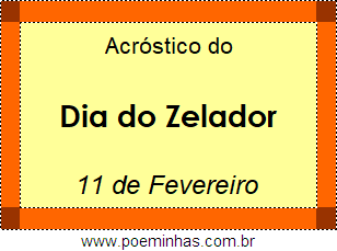 Acróstico Dia do Zelador