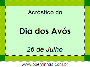 Acróstico Dia dos Avós