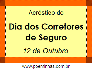 Acróstico Dia dos Corretores de Seguro