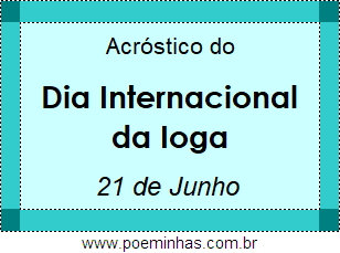 Acróstico Dia Internacional da Ioga