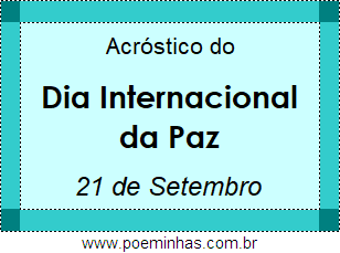 Acróstico Dia Internacional da Paz