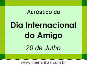 Acróstico Dia Internacional do Amigo