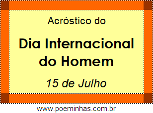 Acróstico Dia Internacional do Homem