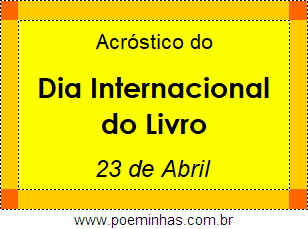 Acróstico Dia Internacional do Livro