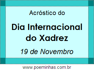 Acróstico Dia Internacional do Xadrez