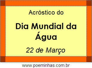 Acróstico Dia Mundial da Água