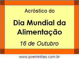 Acróstico Dia Mundial da Alimentação