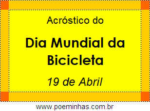 Acróstico Dia Mundial da Bicicleta