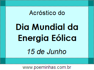 Acróstico Dia Mundial da Energia Eólica