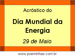 Acróstico Dia Mundial da Energia