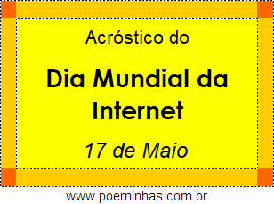 Acróstico Dia Mundial da Internet