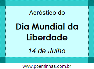 Acróstico Dia Mundial da Liberdade