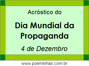 Acróstico Dia Mundial da Propaganda