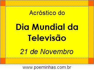 Acróstico Dia Mundial da Televisão