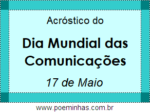 Acróstico Dia Mundial das Comunicações