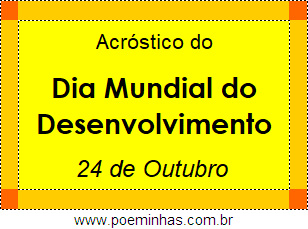 Acróstico Dia Mundial do Desenvolvimento