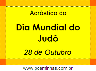 Acróstico Dia Mundial do Judô