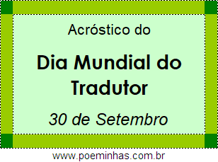 Acróstico Dia Mundial do Tradutor