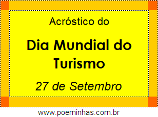 Acróstico Dia Mundial do Turismo