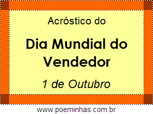 Acróstico Dia Mundial do Vendedor