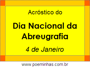 Acróstico Dia Nacional da Abreugrafia