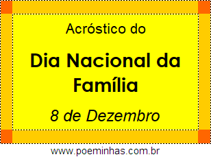 Acróstico Dia Nacional da Família