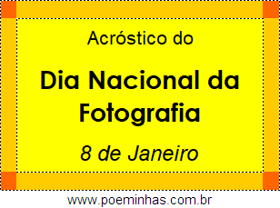 Acróstico Dia Nacional da Fotografia