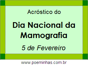 Acróstico Dia Nacional da Mamografia