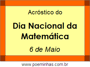 Acróstico Dia Nacional da Matemática