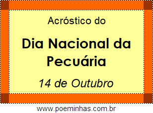 Acróstico Dia Nacional da Pecuária